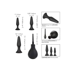 Kit 3 plug anali con doccia intima nero Kit 3 plug anali con doccia intima nero