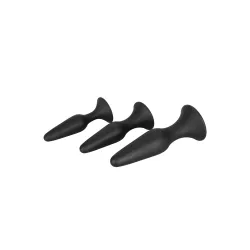 Kit 3 plug anali con doccia intima nero Kit 3 plug anali con doccia intima nero
