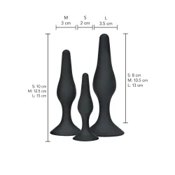 Kit 3 plug anali Curvy Companions neri Kit 3 plug anali Curvy Companions neri