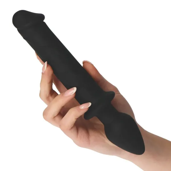 Dildo con plug anale Couple Love nero 22,5 cm