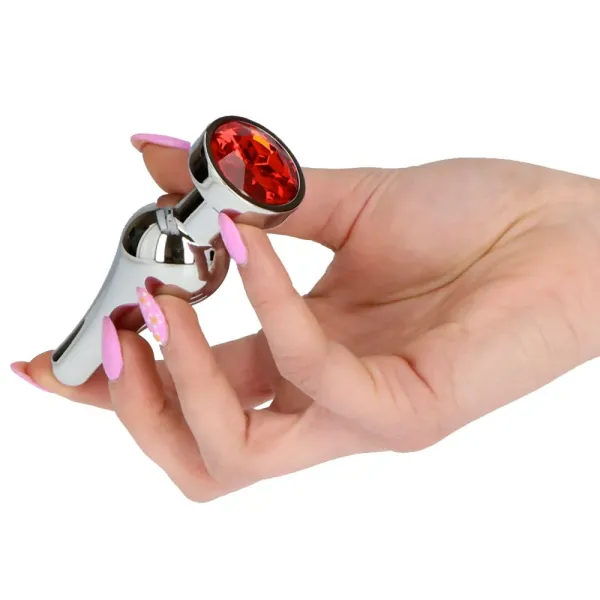 Plug anale Ace Of Spades metallo pietra rossa