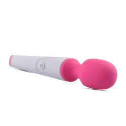Massaggiatore wand ricaricabile bianco rosa Massaggiatore wand ricaricabile bianco rosa
