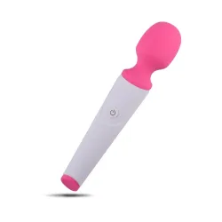 Massaggiatore wand ricaricabile bianco rosa Massaggiatore wand ricaricabile bianco rosa