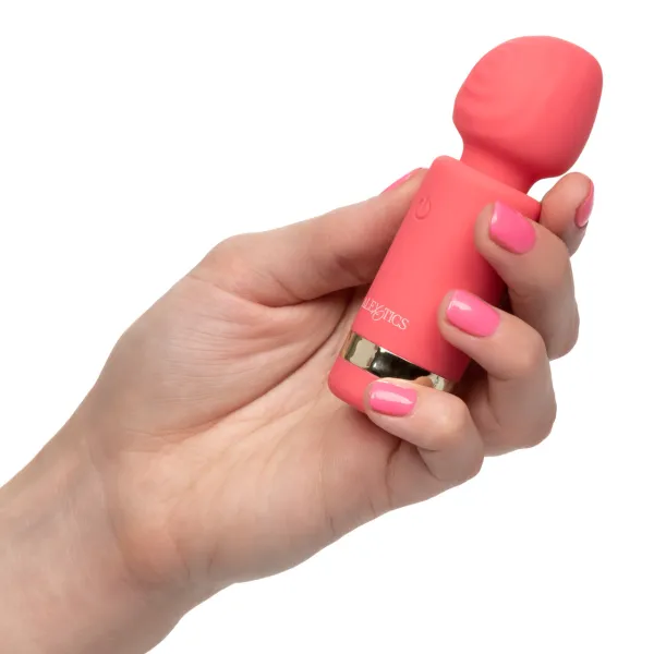 Mini wand massaggiatore in silicone rosa