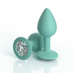 Slip con plug anale Crotchless verde acqua Slip con plug anale Crotchless verde acqua