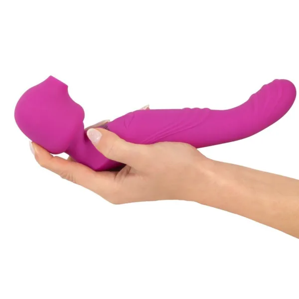 Vibratore wand vaginale 3 in 1 fucsia