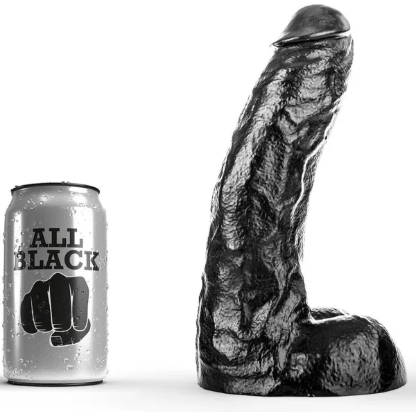 Maxi Dildo realistico All Black 25,5 cm