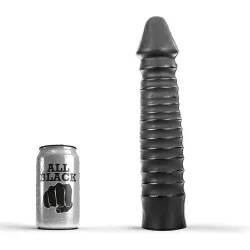 Dildo Anale XL con rilievi 26 cm All Black Dildo Anale XL con rilievi 26 cm All Black