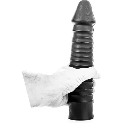 Dildo Anale XL con rilievi 26 cm All Black Dildo Anale XL con rilievi 26 cm All Black