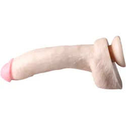 Maxi Dildo realistico curvo 27,5 cm chiaro Maxi Dildo realistico curvo 27,5 cm chiaro