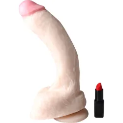 Maxi Dildo realistico curvo 27,5 cm chiaro Maxi Dildo realistico curvo 27,5 cm chiaro