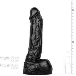 Dildo XL realistico 21 cm All Black Dildo XL realistico 21 cm All Black