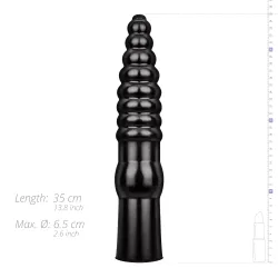 Maxi Dildo con sfere graduate 35 cm All Black Maxi Dildo con sfere graduate 35 cm All Black