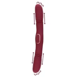 Vibratore doppio a spinta bordeaux Loveline Vibratore doppio a spinta bordeaux Loveline