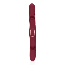 Vibratore doppio a spinta bordeaux Loveline Vibratore doppio a spinta bordeaux Loveline