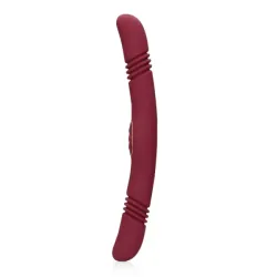 Vibratore doppio a spinta bordeaux Loveline Vibratore doppio a spinta bordeaux Loveline
