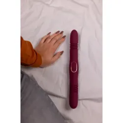 Vibratore doppio a spinta bordeaux Loveline Vibratore doppio a spinta bordeaux Loveline