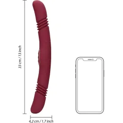 Vibratore doppio a spinta bordeaux Loveline Vibratore doppio a spinta bordeaux Loveline