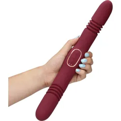 Vibratore doppio a spinta bordeaux Loveline Vibratore doppio a spinta bordeaux Loveline