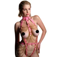 Body Bdsm con catene rosa Malibù Taboom