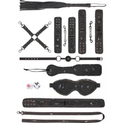 Kit bondage Bdsm 9 pz denim nero Kit bondage Bdsm 9 pz denim nero