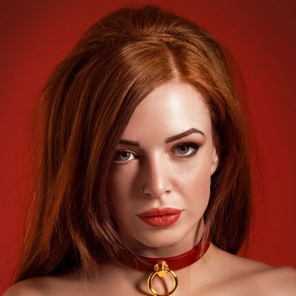 Collare BDSM O-Ring rosso Taboom