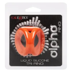 Anello per pene Alpha Tri-Ring arancione Anello per pene Alpha Tri-Ring arancione