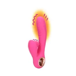 Vibratore rabbit scaldante con lingue fucsia Vibratore rabbit scaldante con lingue fucsia