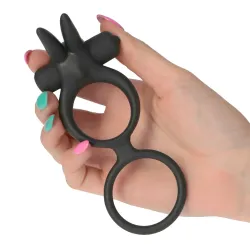 Anello pene doppio stimola clitoride nero Anello pene doppio stimola clitoride nero