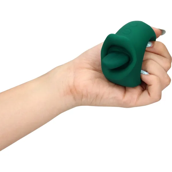 Lingua vibrante stimola clitoride verde