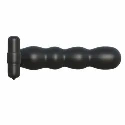 Anello fallico con dildo anale vibrante nero Anello fallico con dildo anale vibrante nero