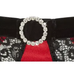 Completo sexy bustier coppa 3/4 rosso nero Completo sexy bustier coppa 3/4 rosso nero