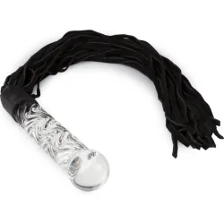 Frusta Flogger con dildo in vetro Frusta Flogger con dildo in vetro