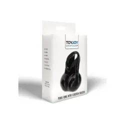 Anello pene con testicoli ToyJoy nero Anello pene con testicoli ToyJoy nero