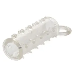 Guaina con anello pene e rilievi stimolanti Guaina con anello pene e rilievi stimolanti