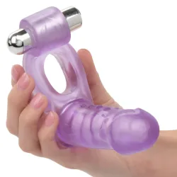 Anello pene vibrante con dildo viola Anello pene vibrante con dildo viola