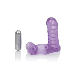 Anello pene vibrante con dildo viola Anello pene vibrante con dildo viola