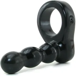 Anello pene con dildo e sfere stimolanti Anello pene con dildo e sfere stimolanti