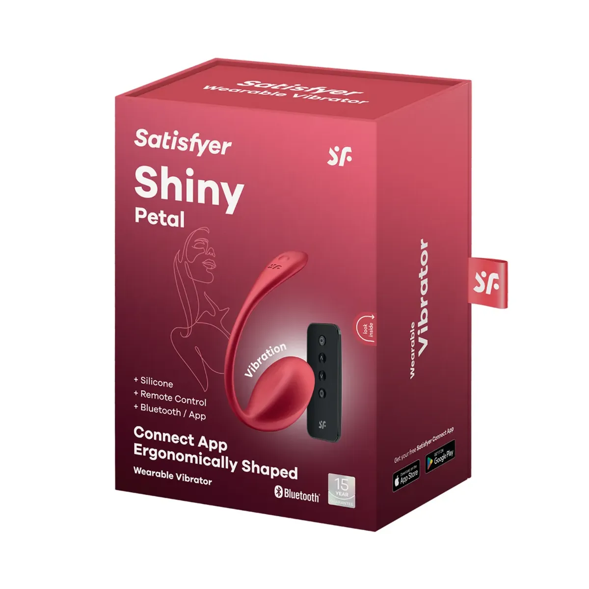 Ovetto vibrante indossabile Shiny Petal rosso