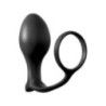 Plug anale con anello pene indossabile nero Plug anale con anello pene indossabile nero