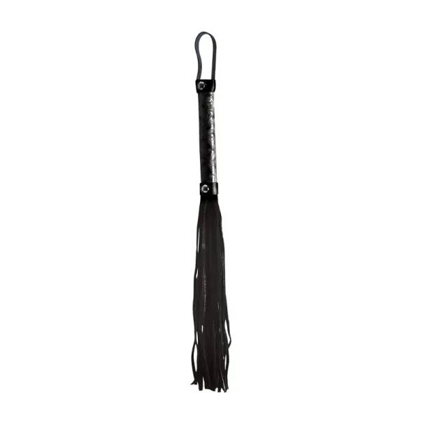 Frusta flogger in pelle nera 50 cm