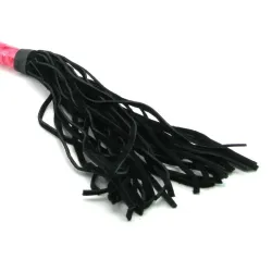 Frusta flogger in pelle nera rosa 50 cm Frusta flogger in pelle nera rosa 50 cm