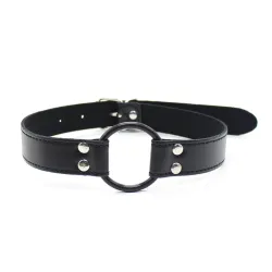 Ring gag con pinze per capezzoli nero Ring gag con pinze per capezzoli nero
