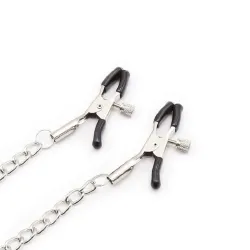 Ring gag con pinze per capezzoli nero Ring gag con pinze per capezzoli nero