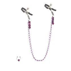 Morsetti per capezzoli con catenella viola Morsetti per capezzoli con catenella viola