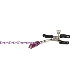 Morsetti per capezzoli con catenella viola Morsetti per capezzoli con catenella viola