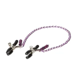 Morsetti per capezzoli con catenella viola Morsetti per capezzoli con catenella viola