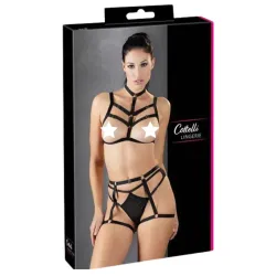 Completo BDSM regolabile 3 pz nero Cottelli Completo BDSM regolabile 3 pz nero Cottelli