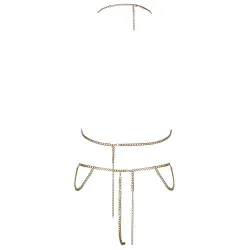 Completo sexy in metallo dorato strass Completo sexy in metallo dorato strass