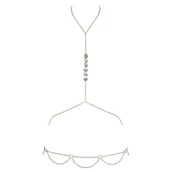 Catena corpo dorata con 6 grandi paillettes Catena corpo dorata con 6 grandi paillettes